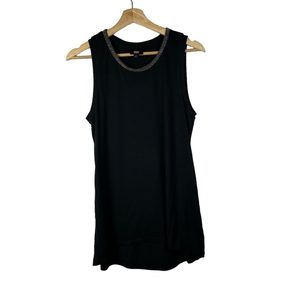 Mossimo Black Metallic Crewneck Sleeveless Tank Top M - Picture 1 of 4